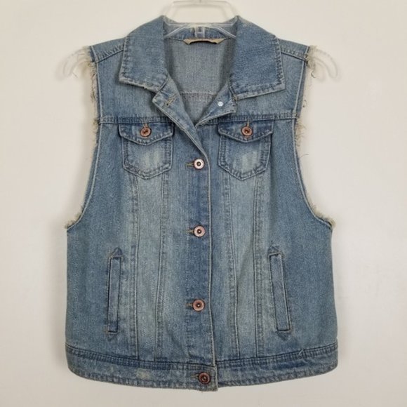 denim jacket cut off sleeves